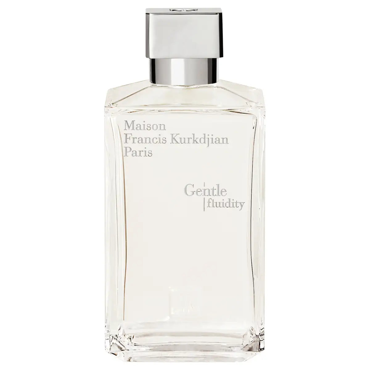 Maison Francis Kurkdjian Paris - Gentle fluidity Silver klarer Flakon mit silbernem Verschluss auf weißem Hintergrund
