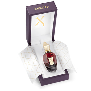 Xerjoff - Coffee Break - Golden Green edler Flakon mit goldenem Verschluss in lila Geschenkbox mit Logo innen