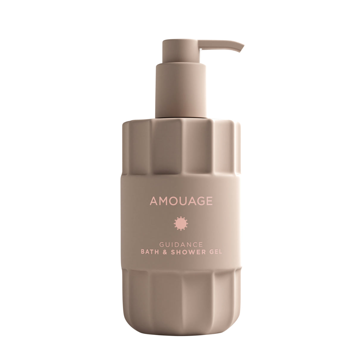Amouage - Guidance - Shower Gel in matter Flasche mit Pumpverschluss vor weißem Hintergrund