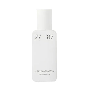 27 87 Perfumes - Hakuna Matata mit minimalistischem weißen Flakon und klarer schwarzer Schrift vor weißem Hintergrund