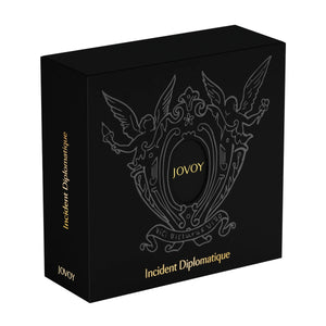 Jovoy - Incident Diplomatique edle schwarze Verpackung mit goldfarbenem Schriftzug und filigranem Engelmotiv