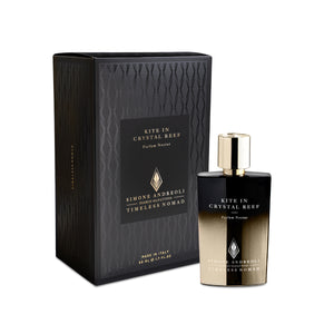 Simone Andreoli - Kite in Crystal Reef Parfumflakon mit edlem Schwarz-Gold-Verlauf und passender schwarzer Verpackung