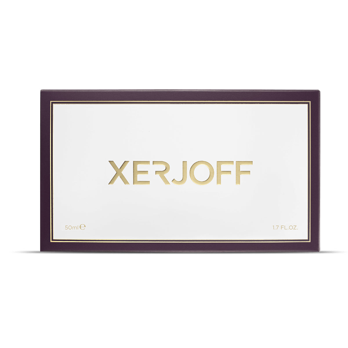 Xerjoff - Shooting Stars - Allende elegante Geschenkverpackung mit goldfarbenem Schriftzug auf weißem Untergrund und dunklem Rahmen