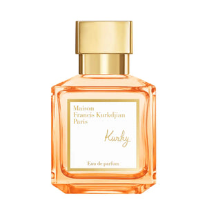 Maison Francis Kurkdjian Paris - Kurky Parfumflakon mit transparentem orangeroten Glas und glänzend goldenem Verschluss