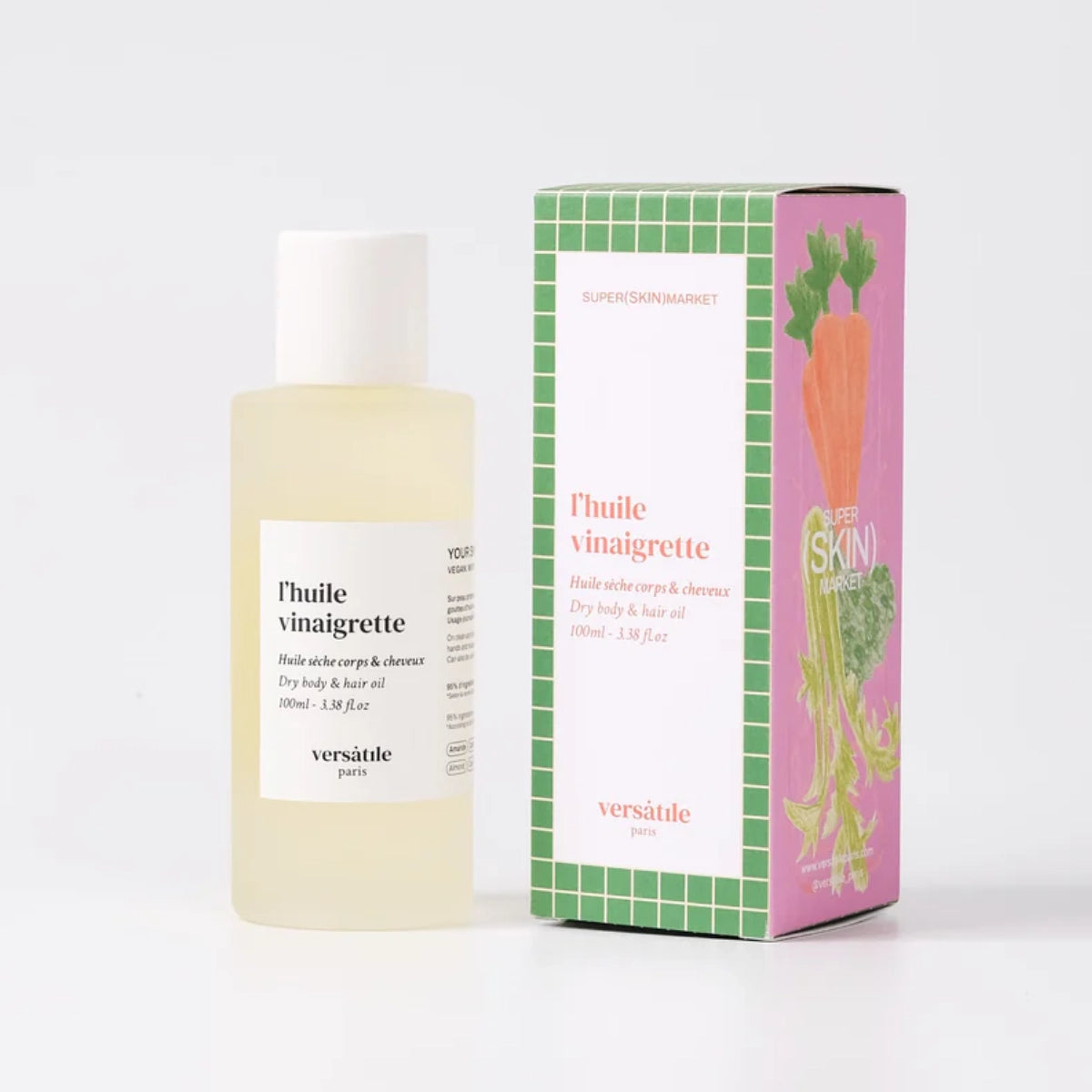 Versatile - L’Huile Vinaigrette - Bodyoil Trockenöl mit Karotte, Sellerie, Kresse und warmem, zitrischem Duft für Haut und Haare