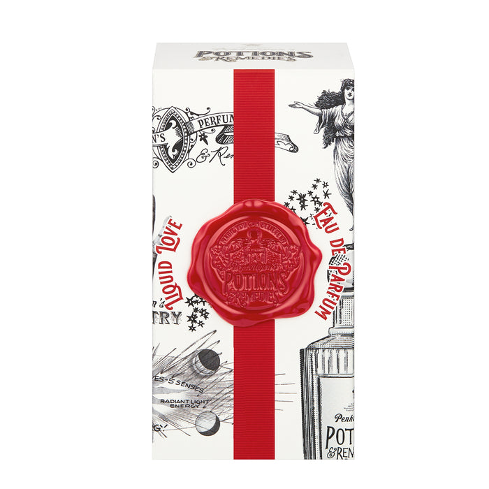 Penhaligon's - Potions & Remedies - Liquid Love Verpackung mit rotem Siegel und detailreichem Vintage-Design in Schwarz-Weiß