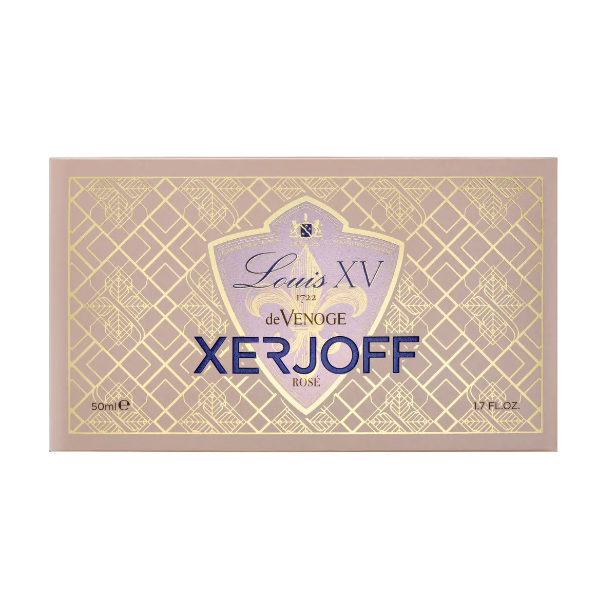 Xerjoff - Blends - Louis XV 1722 Rosé elegante Verpackung mit dezent goldfarbenem Design und Schriftzug in zartem Rosé-Ton