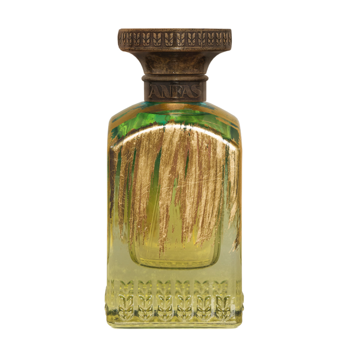 Anfas - Fosol Collection - Mada Flakon mit goldenem Dekor und antikem bronzefarbenem Verschluss in elegantem Design
