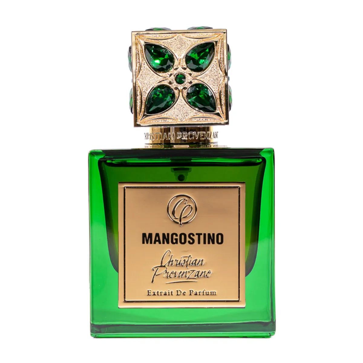 Christian Provenzano - Mangostino Parfumflakon in grünem Glas mit goldfarbenem Verschluss und elegantem Design