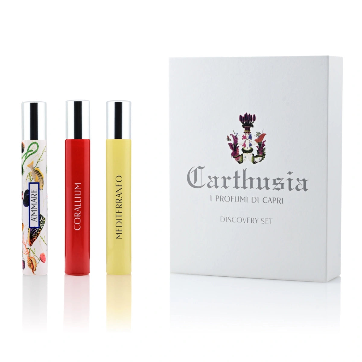 Carthusia - Mare Intorno - Discovery Set mit drei Duftminiaturen in farbenfrohen Flakons und eleganter Verpackung