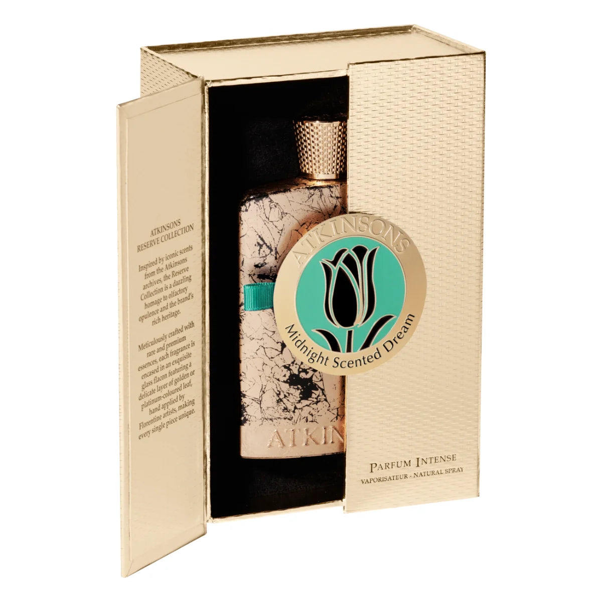 Atkinsons 1799 - Midnight Scented Dream Parfumflakon in dekorativer goldener Geschenkbox mit edlem Marmormuster