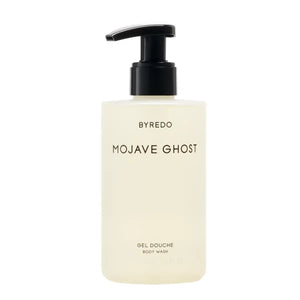 Byredo - Mojave Ghost - Body Wash in minimalistischer transparenter Flasche mit schwarzem Pumpspender