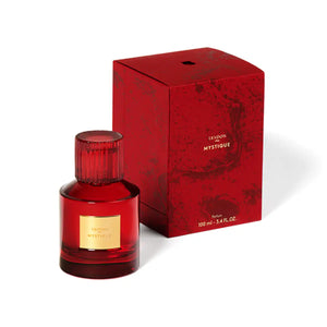 Trudon - Nuit Rouge - Mystique Parfumflakon in satiniertem Rot mit goldfarbener Plakette und passender Verpackung