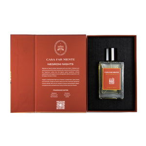 Casa Far Niente - Negroni Nights Parfum in edler Geschenkbox mit schwarzem Samteinsatz und rotem Karton