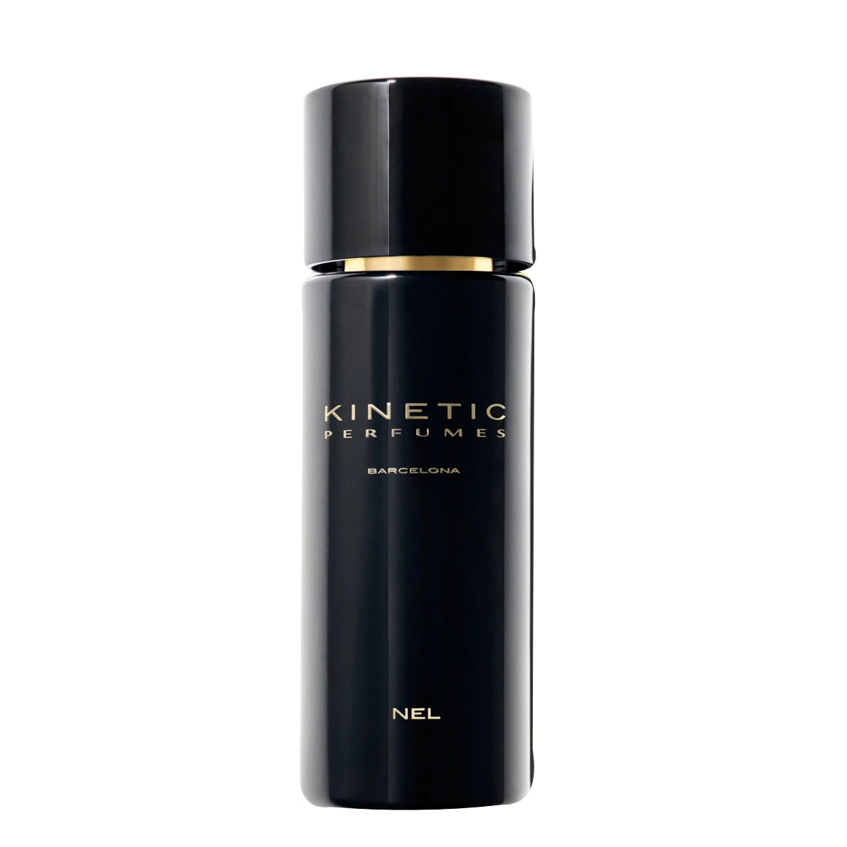 Kinetic Perfumes - Nel Parfumflakon in glänzendem Schwarz mit dezentem goldenen Schriftzug und minimalistischer Formgebung