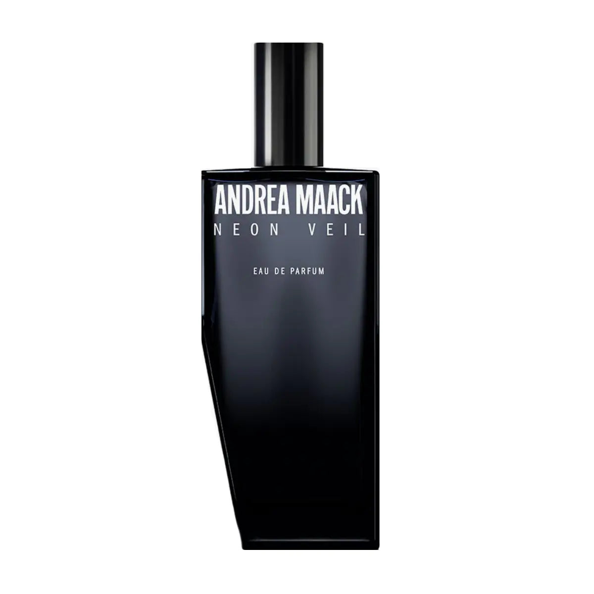 Andrea Maack Parfums - Neon Veil Parfumflakon in tiefschwarzem Glas mit schlichtem weißem Schriftzug und modernem Design