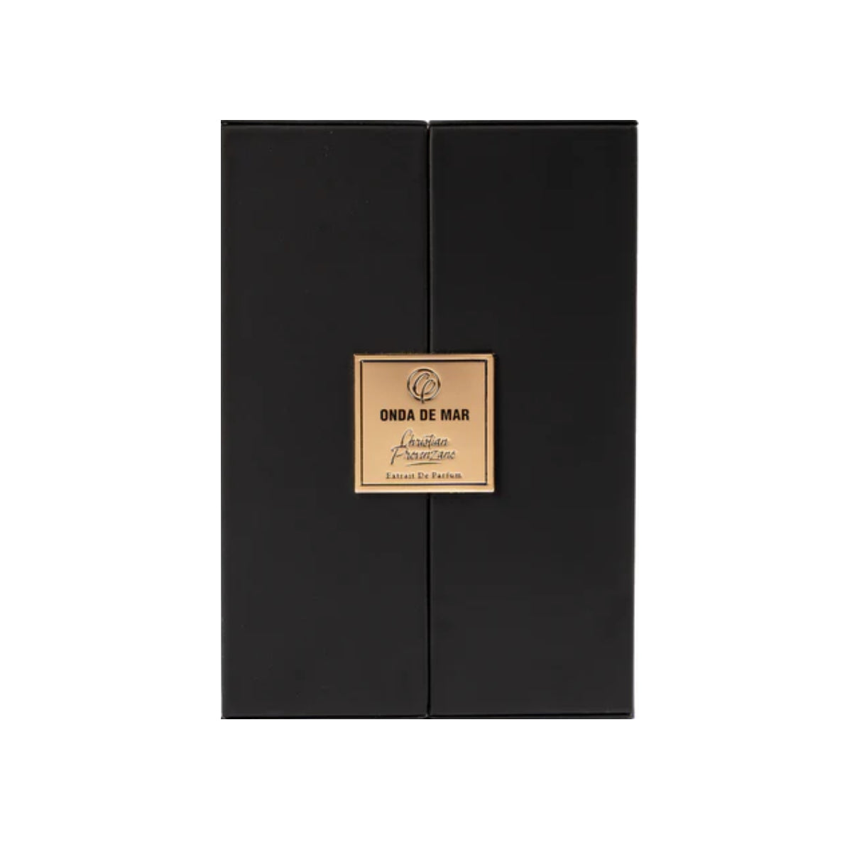 Christian Provenzano - Onda de Mar elegante schwarze Verpackung mit goldfarbenem Etikett auf weißem Hintergrund