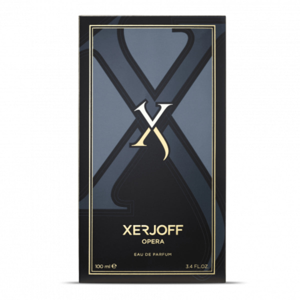 Xerjoff - Vibe - Opera elegante Verpackung in Schwarz mit goldfarbenen Details und stilisiertem Logo auf der Vorderseite