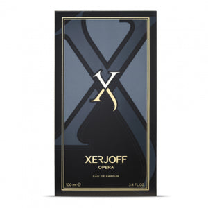 Xerjoff - Vibe - Opera elegante Verpackung in Schwarz mit goldfarbenen Details und stilisiertem Logo auf der Vorderseite