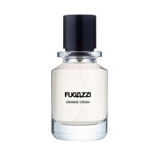 Fugazzi - Orange Crush Extrait Parfumflakon mit klarem Glas und schwarzem Verschluss vor weißem Hintergrund