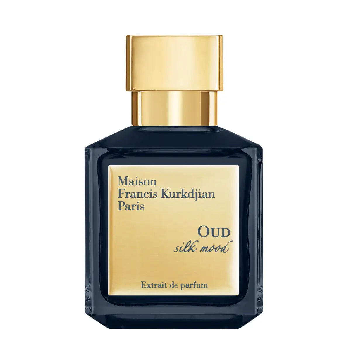 Maison Francis Kurkdjian Paris -Silk Mood - Extrait de Parfum in edlem dunklem Flakon mit goldfarbenem Verschluss präsentiert