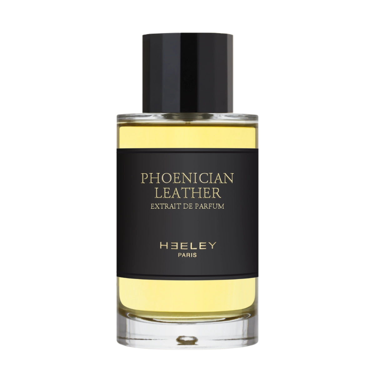Heeley - Phoenician Leather - Extrait de Parfum in klarem Flakon mit schwarzem Etikett und goldenem Inhalt