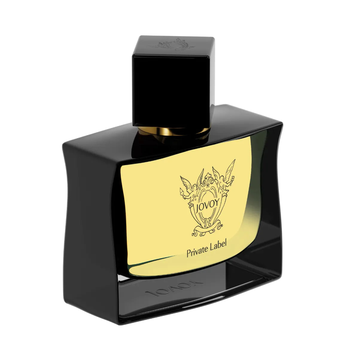 Jovoy - Private Label Flakon mit schwarzem Gehäuse und goldfarbenem Etikett, klassisch und kraftvoll gestaltet
