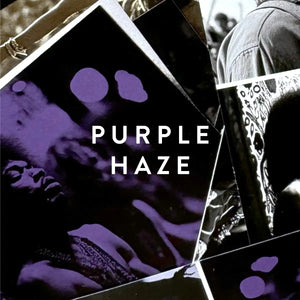 19-69 - Purple Haze Werbemotiv mit violettem Design und stilisiertem Porträt vor dunklem Hintergrund