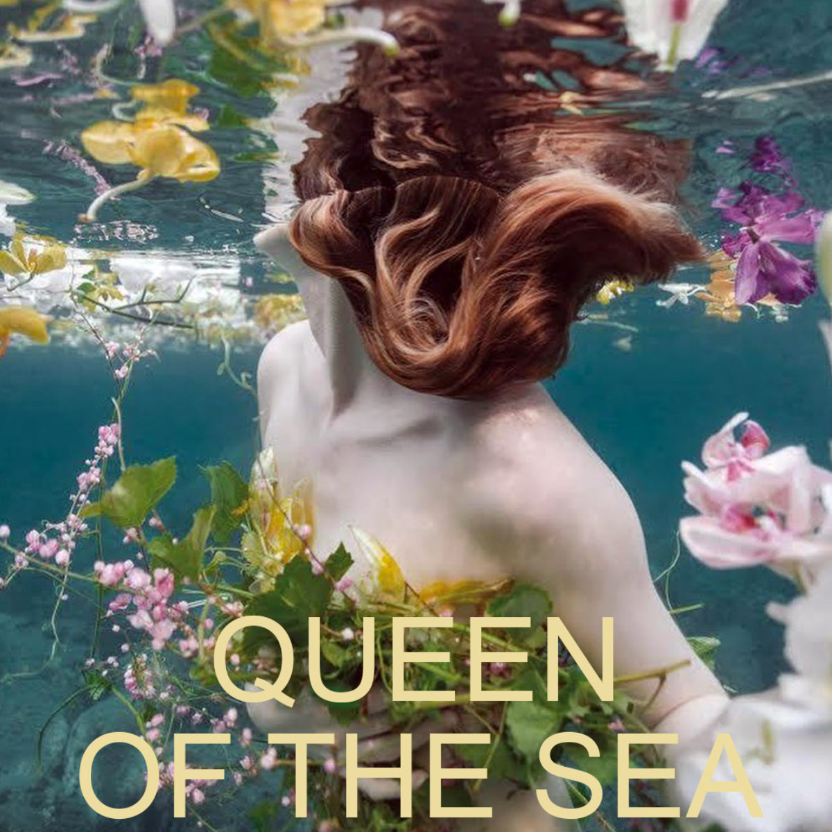New Notes - Contemporary Blend Collection - Queen of the Sea sanfte Unterwasseraufnahme mit Blumen und glattem Haar