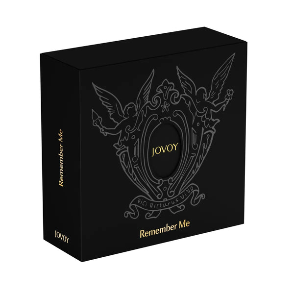 Jovoy - Remember Me Verpackung in elegantem Schwarz mit goldfarbenem Schriftzug und künstlerischem Emblem auf der Vorderseite