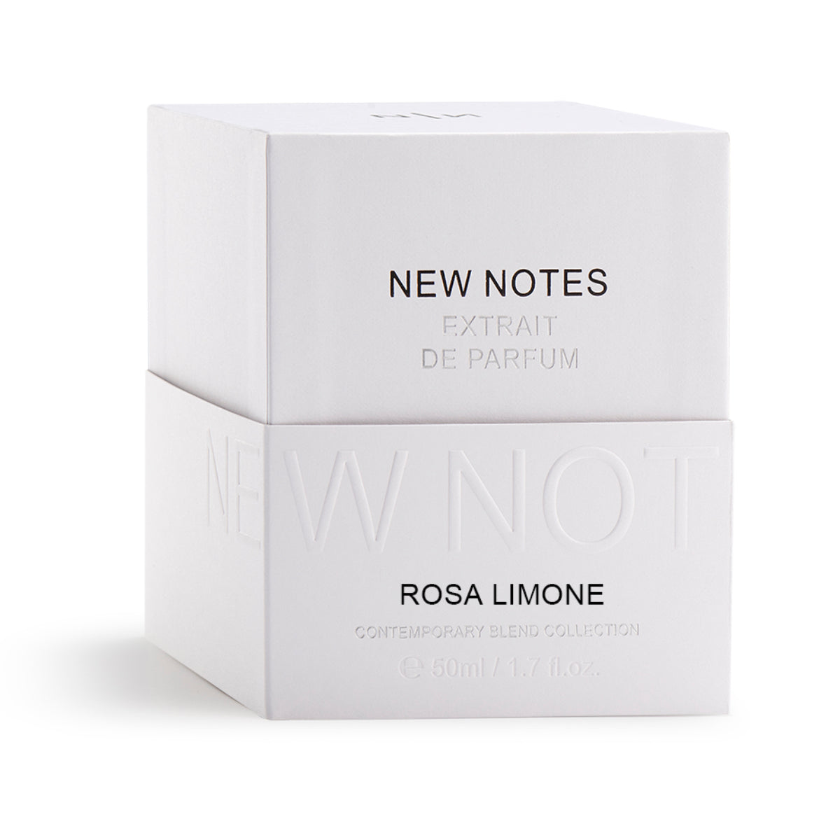 New Notes - Contemporary Blend Collection - Rosa Limone minimalistische weiße Verpackung mit feiner Prägung und klarer Schrift