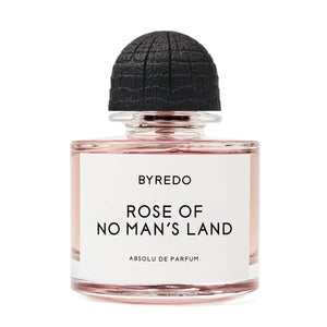 Byredo - Rose of no Man's Land - Absolu de Parfum in rundem Flakon mit schwarzem, strukturiertem Verschluss und zartrosa Inhalt