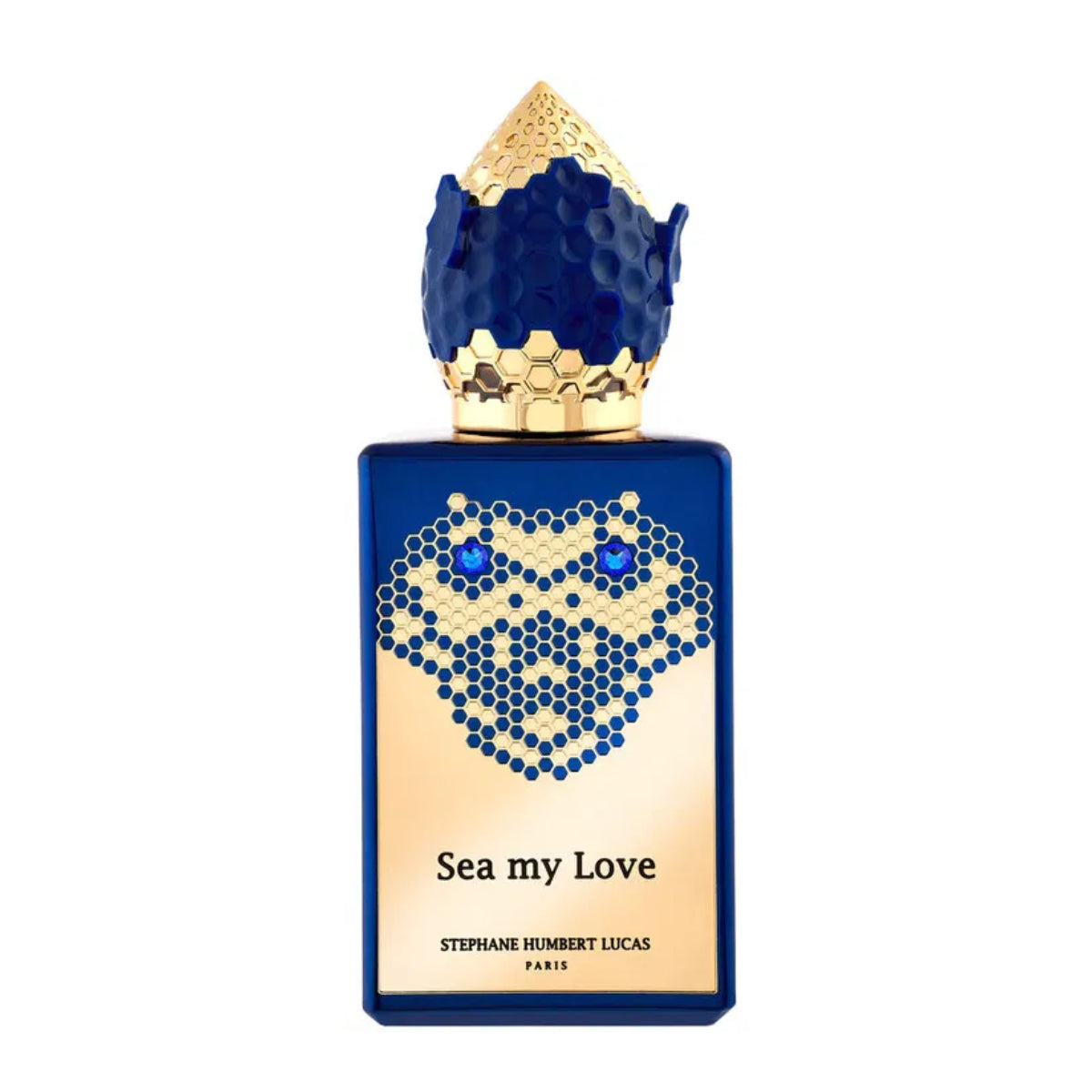 Stéphane Humbert Lucas 777 - Sea my Love Parfumflakon in Blau mit goldener Schlangengrafik und dekorativem Verschluss