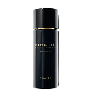 Kinetic Perfumes - Sillage Parfumflakon in elegantem Schwarz mit goldener Schrift und modernem, schlankem Design