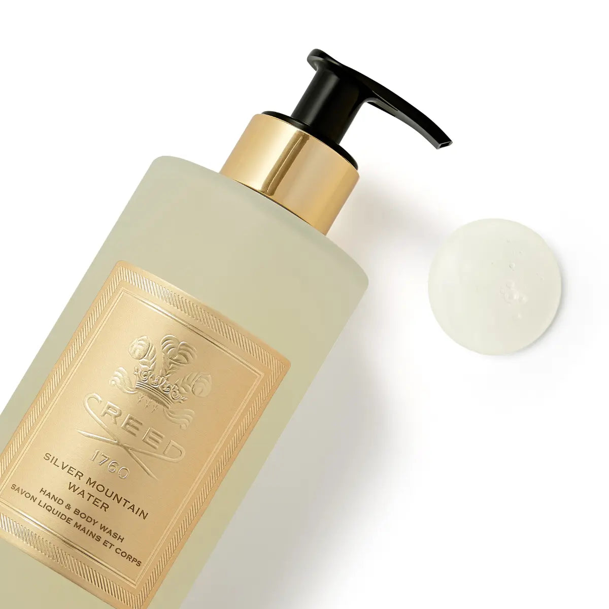 Creed - Silver Mountain Water - Hand & Body Wash in matter Flasche mit goldenem Label und Dosierpumpe für sanfte Reinigung