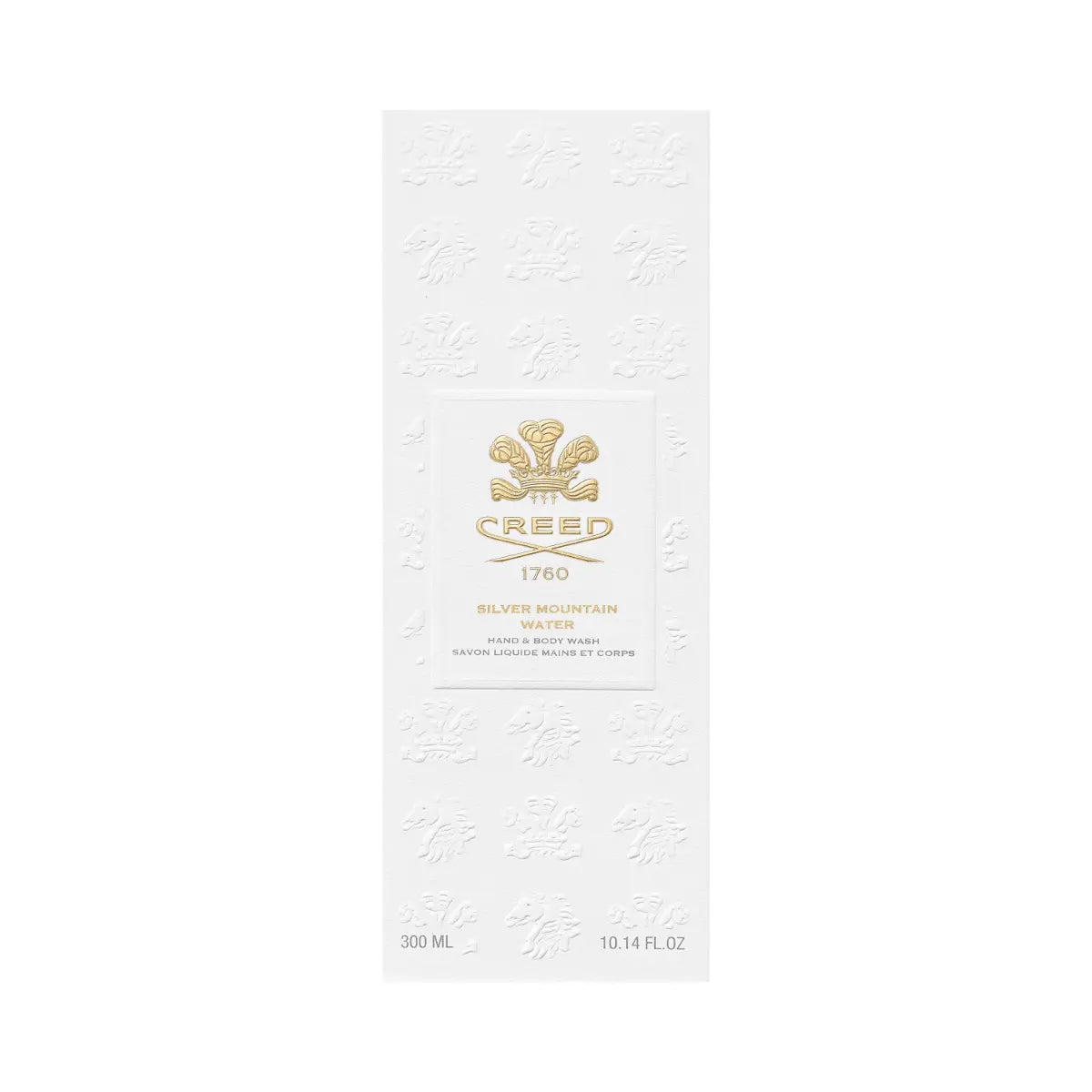 Creed - Silver Mountain Water - Hand & Body Wash in weißer Verpackung mit goldenem Logo und edlem Präge-Design