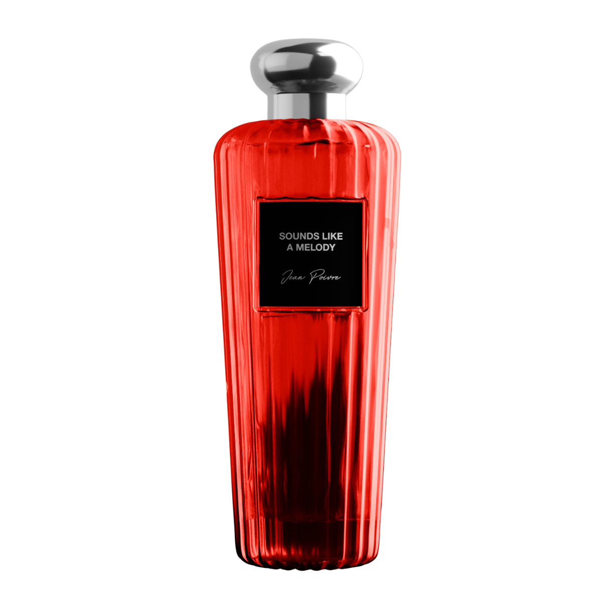 Jean Poivre - Sounds like a Melody Parfumflakon in kräftigem Rot mit silbernem Verschluss und elegantem Design