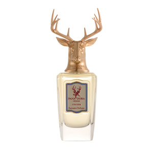 Pana Dora Sweden - Stricker Parfumflakon mit Hirschkopf-Verschluss und elegantem Design, inspiriert vom Geist des Orients