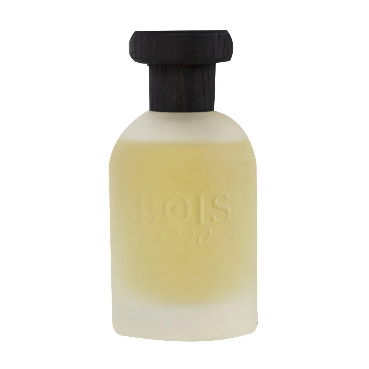Bois 1920 - Sushi Imperiale Parfumflakon mit matter Glasflasche und dunklem Holzdeckel vor weißem Hintergrund