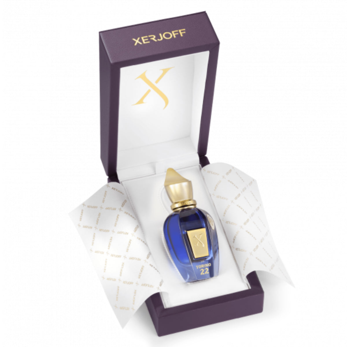 Xerjoff - Join The Club - Torino 22 Parfümflakon in tiefblauem Glas mit goldenem Verschluss in edler Geschenkbox