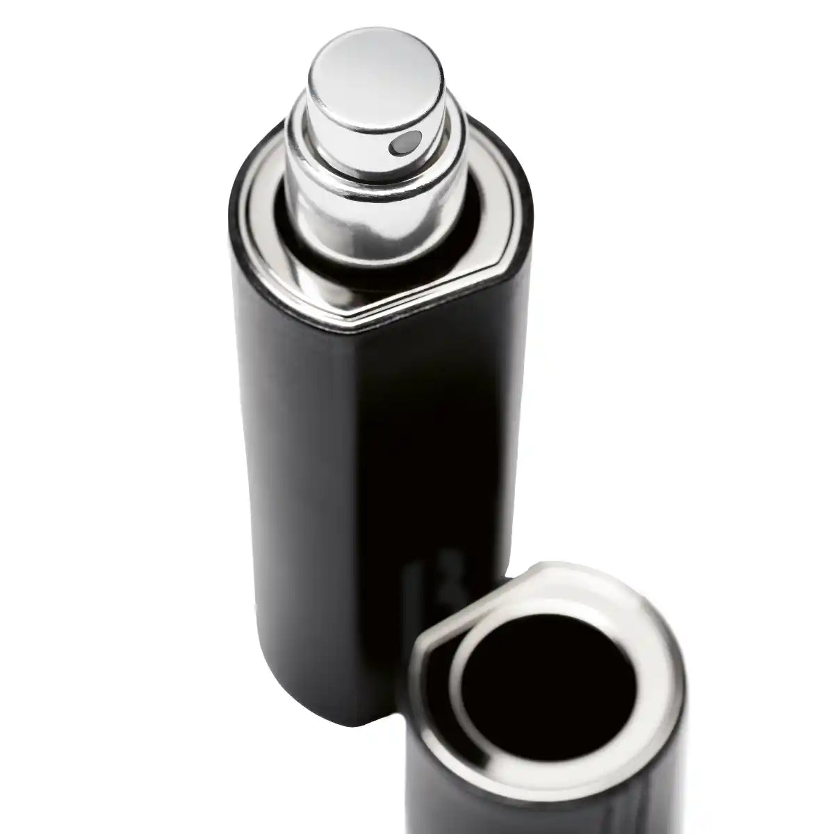 BYREDO - Leather Travel Case Black mit elegantem schwarzen Lederetui und silbernem Sprühkopf in moderner Gestaltung