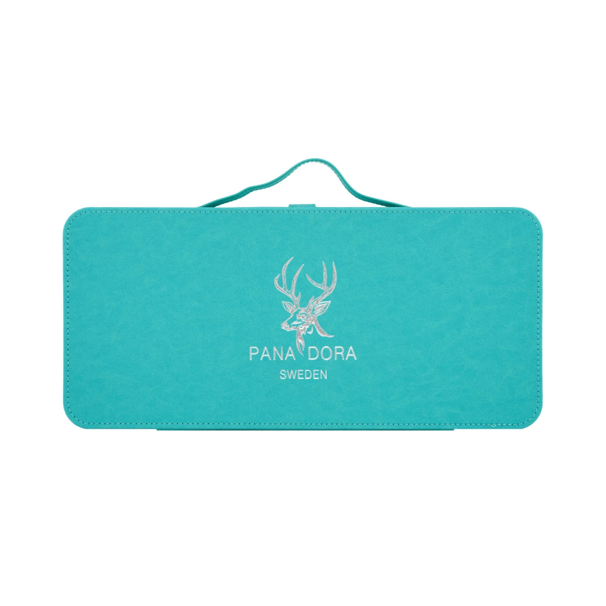 Pana Dora Sweden - Travel Set - Turquoise edles türkisfarbenes Etui mit elegantem Hirschlogo und praktischem Tragegriff