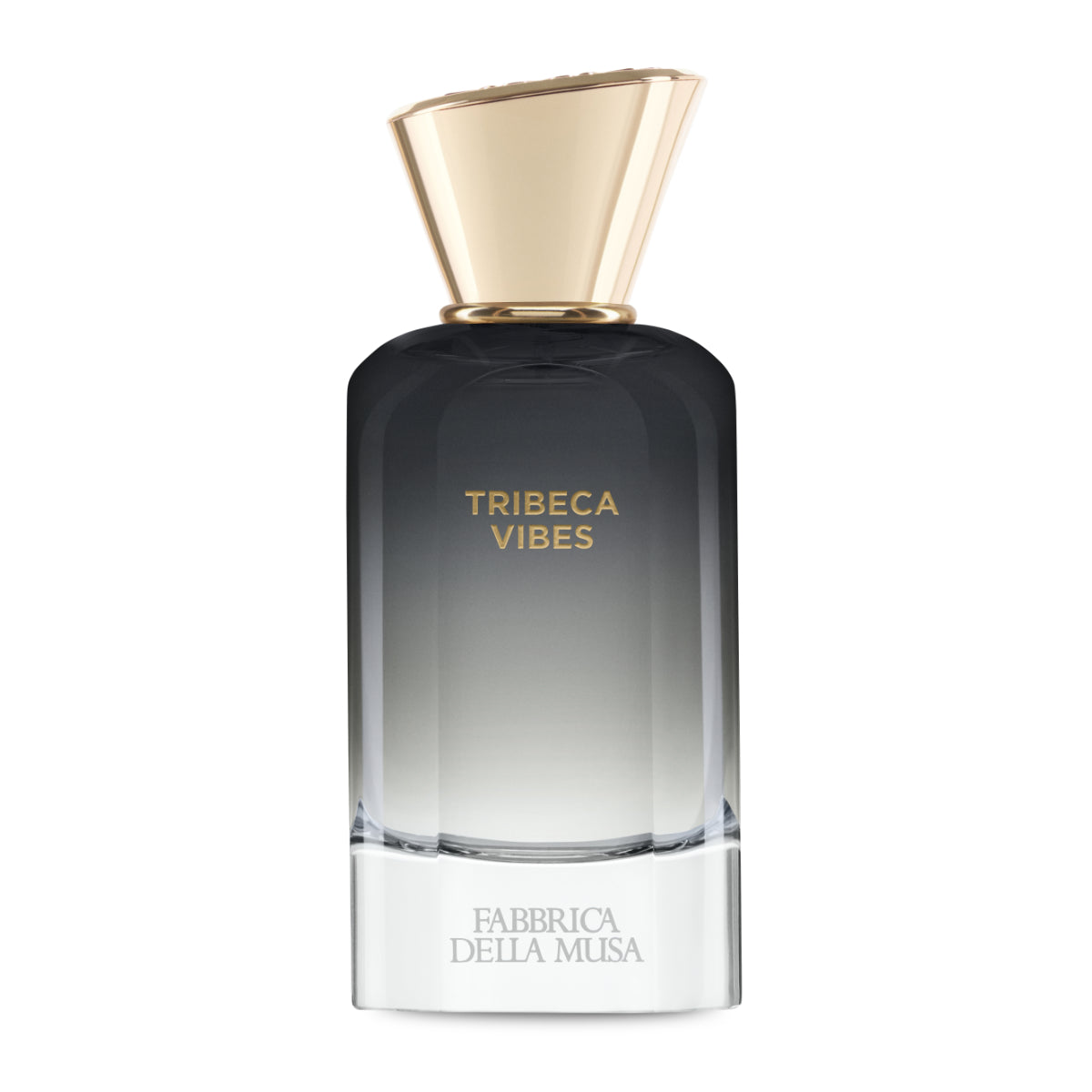 Fabbrica della Musa - Tribeca Vibes Parfumflakon mit elegantem Verlauf von Schwarz zu Transparent und goldenem Verschluss