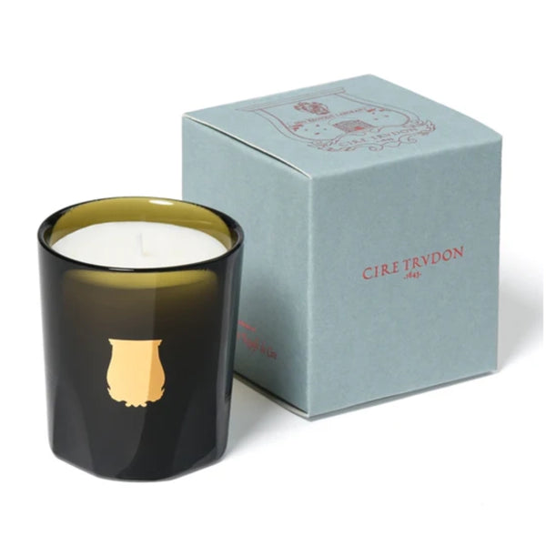 Trudon - Cyrnos - Duftkerze im dunklen Glas mit goldfarbenem Emblem und edler Verpackung im eleganten Design