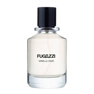Fugazzi - Vanilla Haze Extrait Parfumflakon mit klarem Glas und schwarzem Deckel vor weißem Hintergrund