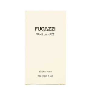 Fugazzi - Vanilla Haze Extrait Verpackung in cremeweiß mit schwarzer Schrift und minimalistischer Gestaltung