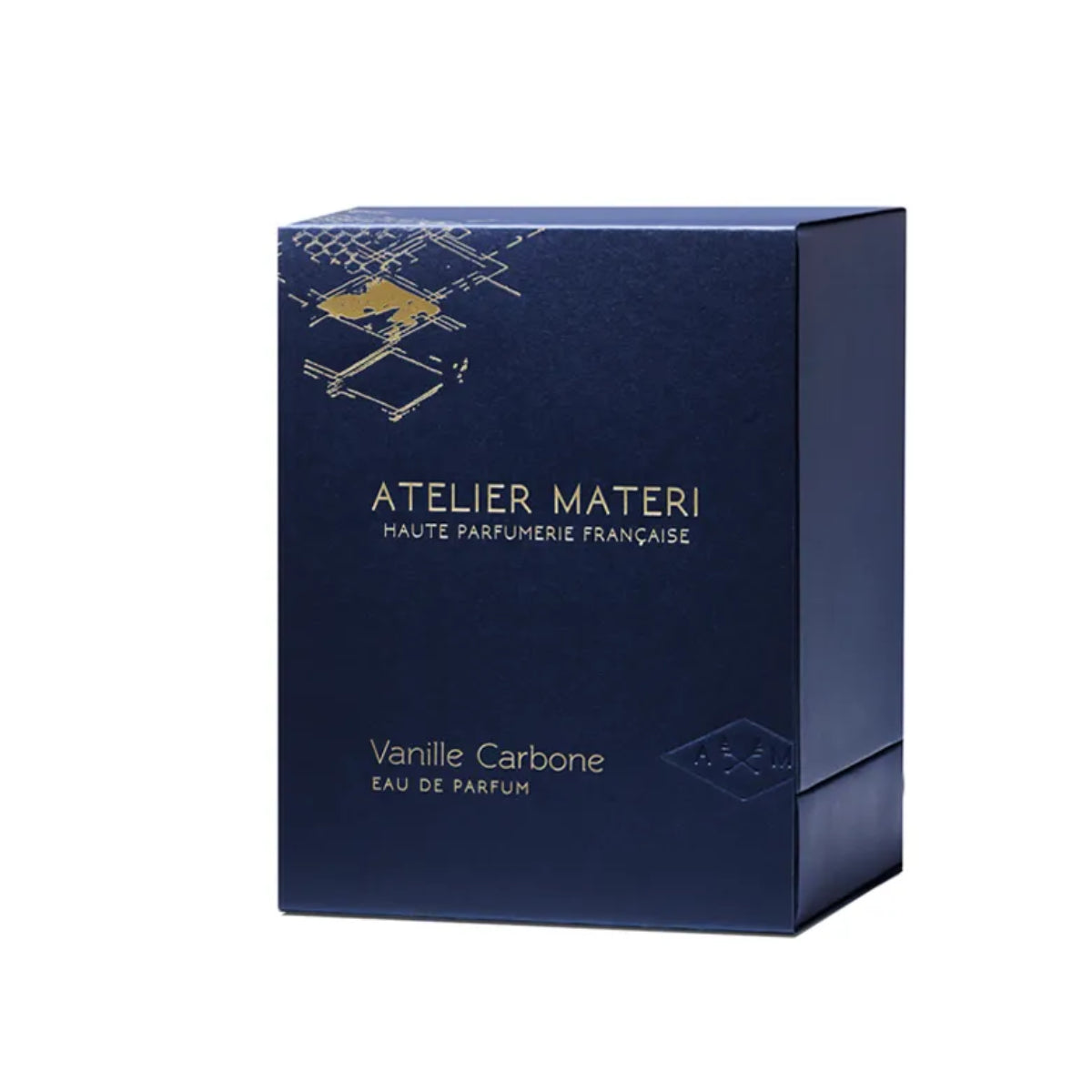 Atelier Materi - Vanille Carbone elegante dunkelblaue Verpackung mit goldener Prägung und minimalistischer Gestaltung