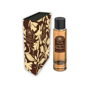 La Maison de la Vanille - Vanille Sauvage de Madagascar Parfumflakon mit floralem Design und schwarzem Verschluss