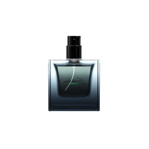 Sora Dora - Vanuatu Parfumflakon mit klarer, bläulicher Glasflasche und schlichtem schwarzem Zerstäuber in modernem Design