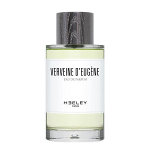 Heeley - Verveine d'Eugène klarer Flakon mit grünlichem Inhalt und schwarzem Holzdeckel vor weißem Hintergrund